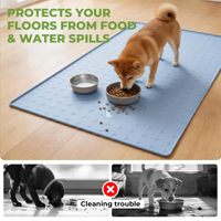 Tapis en silicone multifonctionnel lavable en machine pour animaux de compagnie avec bords surélevés, adapté aux grands chiens et aux foyers multi-animaux