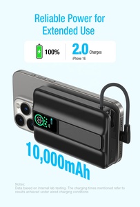Banco de Energía Magnético Inalámbrico Qi2, Banco de Energía de Batería de Estado Sólido para iPhone, Banco de Energía de 10000 <span class=keywords><strong>mAh</strong></span> con Carga Rápida para Teléfono y <span class=keywords><strong>Airpods</strong></span> - Product Image 5