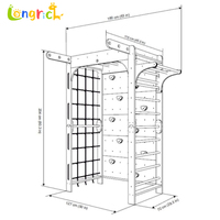 Structure d'escalade Montessori en bois pour parc d'aventure intérieur avec formes géométriques, échelle suédoise active pour enfants