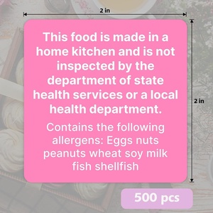 500 Etiquetas Adhesivas para Alimentos Caseros con Aviso de Alergénicos - Product Image 2