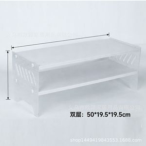Acrylic <b>Computer</b> Riser Desktop Monitor Stand 50x19.5x19.5cm Double Layer <b>Storage</b> Rack <b>For</b> Office Electronics - Product Image 1