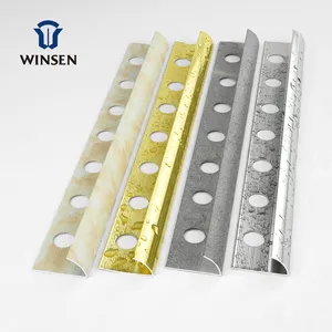 Curved Profile For Tile Decor Wall Edging Strip Curved Type Round Corner Shape Edge Aluminum Gold Wall Profile Tile Corner Aluminum Tile Trim