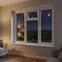 Ventana Moderna Blanca de PVC con Combinación de Ventana Panorámica y Toldo Superior, Vidrio Transparente Insonorizado para Renovación de Apartamentos Urbanos