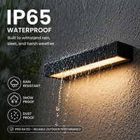 Lámpara de Pared LED de Tira Larga de 12W 18W 30W, Iluminación Exterior Impermeable para Porche/Patio/Jardín, Alto CRI 90, Vidrio Templado y Aluminio