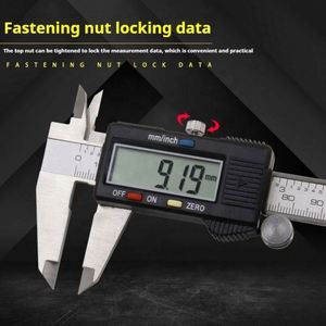REALMAX Kaliper Digital Elektronik 150mm Komposit Serat Karbon Alat Ukur Mikrometer Baja Tahan Karat Penggaris Digital - Product Image 4