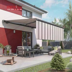 Auvent rétractable et pliable en alliage d'aluminium motorisé avec voile en acrylique pour terrasse extérieure, balcon, véranda, auvent cassette - Product Image 1