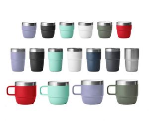 Tasse de voyage isotherme personnalisée en acier inoxydable à double paroi, empilable, avec revêtement en poudre, pour café et vin, 4oz, 6oz, 8oz - Product Image 3