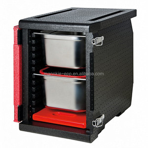 MK Epp food delivery thermo insulation packaging box black epp foam cooler box with front door