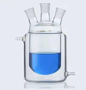限时特价出厂价热卖开放式高硼硅玻璃反应器双层三颈反应瓶