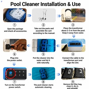 Limpiador Robótico de Piscinas Winny HJ4042 de Alta Calidad, Robot Automático con Cable, Alta Potencia de Succión, Uso en Exteriores, PVC - Product Image 4