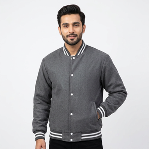 Veste de baseball varsity pour homme de bonne qualité, légère, en toile, à séchage rapide, respirante, écologique, avec broderies et boutons - Product Image 1