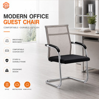Chaise de bureau ergonomique XYJ en maille respirante avec dossier, cadre en métal chromé, chaise fixe pour visiteurs et réunions, chaise de bureau pour personnel