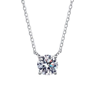 Collar <span class=keywords><strong>de</strong></span> Plata S925 con Moissanita <span class=keywords><strong>de</strong></span> 1 Quilate, Colgante <span class=keywords><strong>de</strong></span> Cuatro Garras <span class=keywords><strong>de</strong></span> Lujo Discreto, Cadena para Clavícula, Joyería para Fiesta <span class=keywords><strong>de</strong></span> Boda para Mujer - Product Image 5