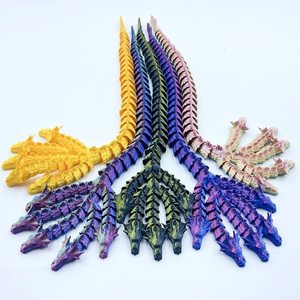 Jouet imprimé en 3D Serpent à cinq têtes Dragon chinois, Cadeau pour garçons, Ornement, Modèle de bureau, Anti-stress high-tech - Product Image 1