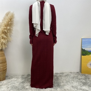 6435-1# New Stock Muslim Women Fashion Long Sleeve slip <b>Dress</b> Autumn Winter Sweater Inner <b>Dresses</b> 6 Colors - Product Image 5