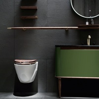 Meuble-lavabo Guanda au design élégant et raffiné, en chêne massif de haute qualité, 80 cm/160 cm, sur pied, vert, garantie 1 an, sans miroir