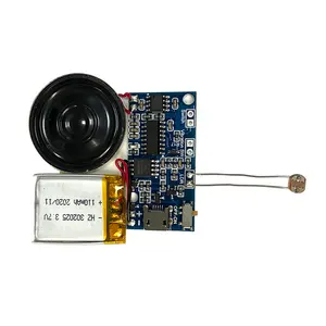 Music Sound Module High Sound Quality Light Activated Sensor MP3 Recordable PCB Sound Module USB Downloadable Music Chip For Greeting Cards Gift