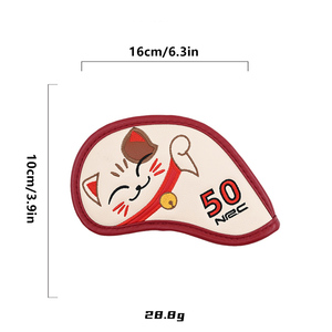 Fundas Protectoras de Cuero PU Personalizadas para Palos de <span class=keywords><strong>Golf</strong></span>, Juego de 6 Piezas, Diseño de Gato Adorable, Impermeables, para Palos de Hierro, Venta al por Mayor - Product Image 2