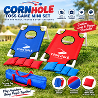 Ensemble de jeu de Cornhole miniature pliable et léger avec logo personnalisé, pour lancer de sacs de coton sur table, pour la famille, les amis, les fêtes, intérieur et extérieur, vente en gros