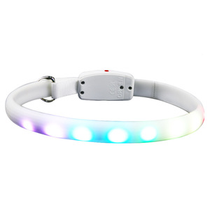Collier pour chien à <span class=keywords><strong>LED</strong></span> RVB contrôlé par application UMIONE avec rubans en plastique et en silicone pour la sécurité nocturne - Product Image 6