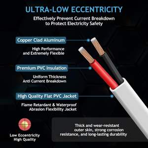 <span class=keywords><strong>18</strong></span> Calibre Branco 18AWG <span class=keywords><strong>2</strong></span> Condutor Fio Elétrico PVC Flexível Encalhado Cobre Folheado Alumínio <span class=keywords><strong>18</strong></span>/<span class=keywords><strong>2</strong></span> Cabo para Automotive Marine LED - Product Image 3