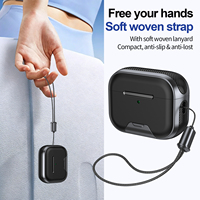 Étui de luxe pour AirPods Pro 3 4 avec support de téléphone caché, fermeture magnétique, texture en fibre de carbone, protection antichoc pour écouteurs