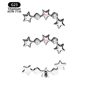 Clous d'oreilles en titane G23 13,2 mm F136 de qualité implantable pour piercing du cartilage - Product Image 5