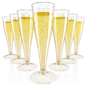 5oz Disposable Transparent <b>Plastic</b> Wine Cups for Indoor/Outdoor Parties and Weddings Stackable Stemmed Design - Product Image 4