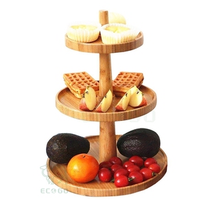 Support à gâteau rond en bambou classique à 3 niveaux, non toxique, pour la présentation de desserts de mariage, la maison et la cuisine - Product Image 6