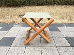 Taburete plegable portátil de teca, conveniente para acampar y pescar, de alta calidad - Product Image 4