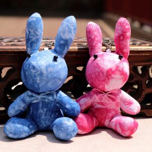 Soft Plush Tie Dye Rabbit Keychain Handmade Knotted Bunny Key <b>Ring</b> Colorful Bag Car Key Pendant for <b>Kids</b> Gift - Product Image 2