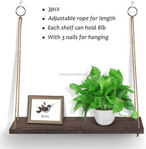 Étagères murales flottantes rustiques en bois patiné à 2 niveaux, aspect brûlé et vieilli, pour décoration intérieure, Pâques, anniversaire - Product Image 5