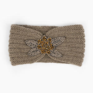 إكسسوارات شعر عمامة للسيدات كروشيه للنساء ربطة شعر ماسية واسعة ربطة رأس للشتاء دافئة مرنة من الصوف ربطة رأس محبوكة - Product Image 4