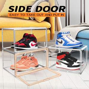 Estuche de exhibición plegable para zapatillas Zhima, acrílico con puerta magnética, paquete de 4, organizador de zapatos y bolsos, almacenamiento doméstico, tipo rectangular vertical - Product Image 3