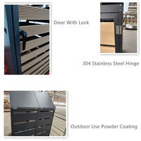 Couvercle de poubelle d'extérieur bon marché pour armoire à quatre portes ouvertes en acier pour jardin et maison