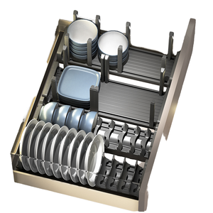 Armoires de cuisine verticales en aluminium Organisateur de <span class=keywords><strong>rangement</strong></span> Porte-vaisselle en métal Inserts de tiroir <span class=keywords><strong>pour</strong></span> le <span class=keywords><strong>rangement</strong></span> des <span class=keywords><strong>assiettes</strong></span> - Product Image 1