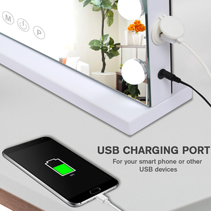 Espejo de Tocador para Maquillaje <span class=keywords><strong>Rectangular</strong></span> al por Mayor con Bombillas LED Regulables 58x46cm Iluminado de un Solo Lado con Función de Aumento 15 Colores - Product Image 5
