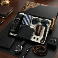 Coffret cadeau de luxe pour homme avec ceinture, portefeuille, cravate, lunettes de soleil, boutons de manchette et bracelet pour père, mari, petit ami
