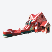 Casa Inflable Navideña Combinada - Material de PVC para Uso Comercial en Exteriores