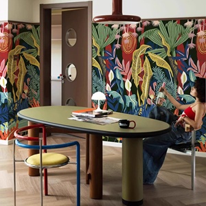 <span class=keywords><strong>Carta</strong></span> da <span class=keywords><strong>Parati</strong></span> Murale Personalizzata con Illustrazioni d'Arte Moderna e Foglie di Piante Tropicali per Decorazione di Camere da Letto e Soggiorni - Product Image 2