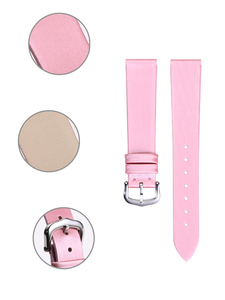 Bracelet de montre en cuir de soie pour femmes en 16 18 20mm bracelets de montre en cuir véritable blanc rose pour montre <span class=keywords><strong>Omeg</strong></span> S - Product Image 2
