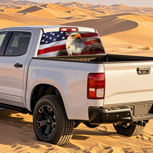 Calva águila bandera americana camión ventana trasera vinilo pegatina coche pegatina para ventana trasera gráfico camión Calcomanía para parabrisas - Product Image 3