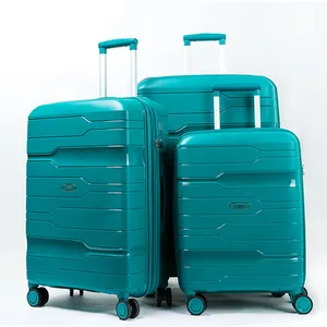 צבעוני פשוט סגנון קל משקל עמיד 3pcs 20/24/28 PP עגלת מזוודת מזוודות סטים