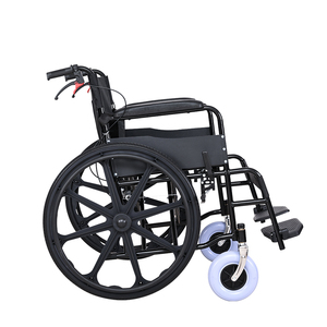 Silla de Ruedas Manual Popular de Acero al Carbono Reforzado para Adultos Mayores, Capacidad de 90 kg, Ancho de Asiento de 55 cm, Ruedas de 8 Pulgadas - Product Image 1
