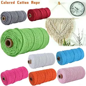 Custom Colored Natural Color 2mm-20mm Bulk Cotton Rope Cord Thread Macramee Garn Corde Coton Macrame