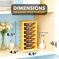 Organisateur de couvercles en bambou pour armoire de cuisine, support de rangement pour bouteilles d'eau et mini-couvercles de tasses