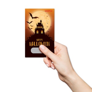 Carte à gratter personnalisée à prix avantageux pour Halloween, impression sérigraphique, jeu de tirage au sort gagnant pour promotions événementielles - Product Image 4