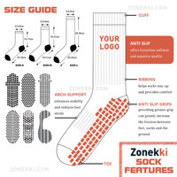 Chaussettes de football de qualité supérieure ZONEKKI avec grip personnalisé, motif de grip personnalisé, chaussettes de sport professionnelles pour le football