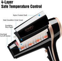 Sèche-cheveux électrique CONFU avec moteur DC, fonction air froid, concentrateur, buse en plastique, pour salon et usage domestique, hôtels, prise UK