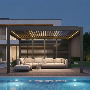 Pergola en aluminium d'ingénierie avec guide d'installation, plans gratuits pour projets commerciaux extérieurs, gazebo à lames orientables 3x4 - Product Image 1